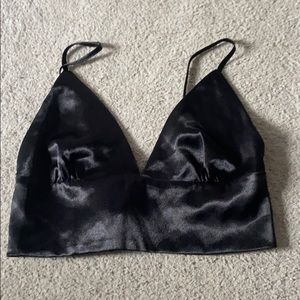 black satin fashion nova bustier